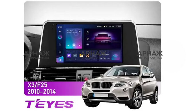 Штатна магнітола Teyes CC3 2K 4+64 Gb BMW X3 F25 CIC (1 Din) 2010-2014 9" 1din (L3)
