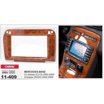 Рамка перехідна Carav 11-409 Mercedes-Benz SL (R230) 2001+ wooden 2-DIN