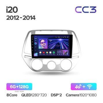 Штатная магнитола Teyes CC3 6+128 Gb 360&deg; Hyundai i20 2 2012-2014 9"
