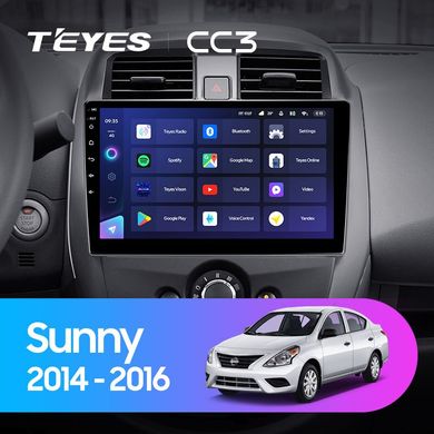 Штатна магнітола Teyes CC3 6+128 Gb 360° Nissan Sunny 2014-2016 10"