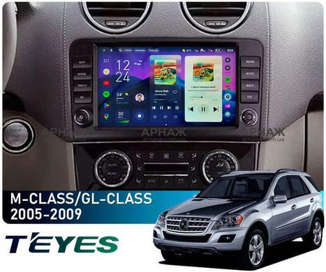 Штатная магнитола Teyes CC4 2K 8+128 Gb Mercedes Benz ML GL ML350 GL320 X164 2005-2009 (F2) 9" (L1)