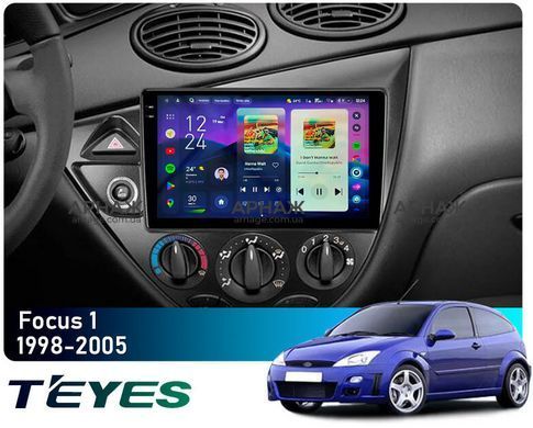 Штатна магнітола Teyes CC4 Pro 2K 8+128 Gb Ford Focus 1 (Left hand driver) 1998-2005 9"