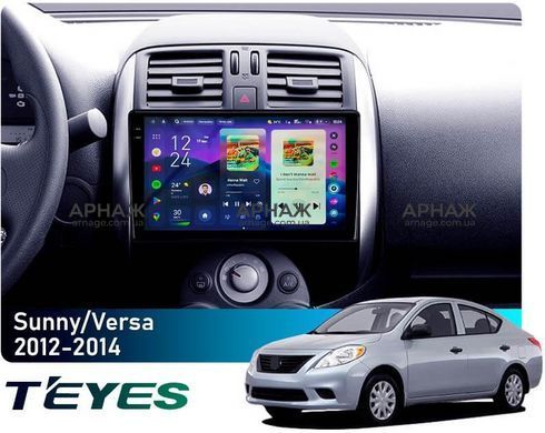 Штатна магнітола Teyes CC4 2K 8+128 Gb Nissan Sunny Versa C17 2012-2014 9"