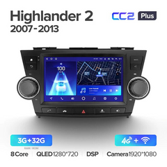 Teyes CC2 Plus 3GB+32GB 4G+WiFi Toyota Highlander 2 (2007-2013)