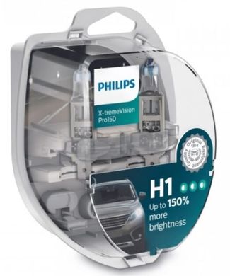 Лампа галогенная Philips H1 X-treme Vision Pro +150% 55W 12V P14.5s 12258XVPS2 (2 шт)