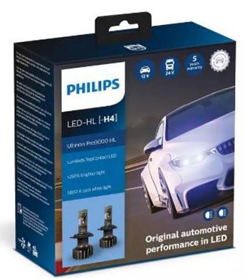 Автолампы Philips LED H4 Ultinon Pro9000 + 250% 12/24V 18W