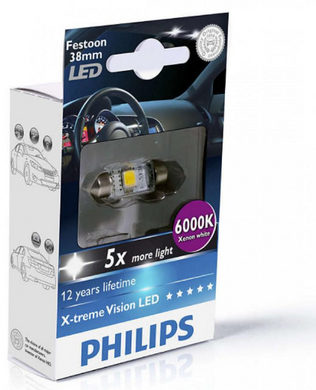 Автолампы Philips Festoon BlueVision LED T10.5
