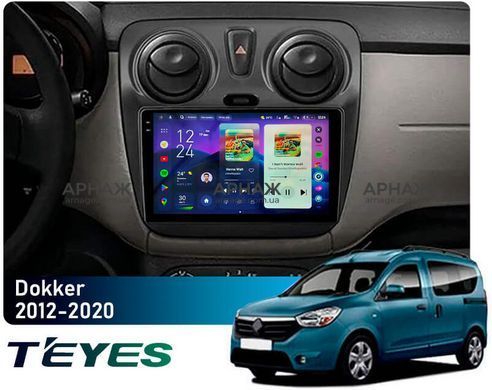 Штатна магнітола Teyes CC4 2K 6+64 Gb Renault Dokker 2012-2020 9"