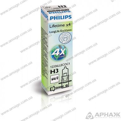 Лампа галогенная Philips H3 LongLife EcoVision 12336LLECOC1