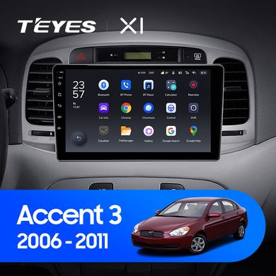 Штатна магнітола Teyes X1 2+32Gb Wi-Fi Hyundai Accent 3 2006-2011 9"