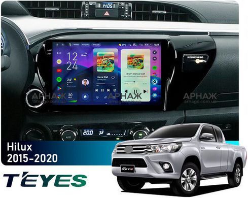 Штатна магнітола Teyes CC4 Pro 2K 8+128 Gb Toyota Hilux Pick Up AN120 2015-2020 10"