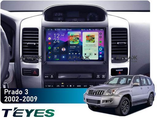 Штатная магнитола Teyes CC4 2K 6+64 Gb Toyota Land Cruiser Prado 120 3 III Lexus GX470 GX 470 J120 2002-2009 (F3) 9"