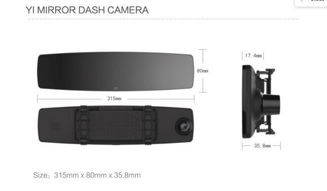 Відеореєстратор Xiaomi Yi Mirror Dash Camera International Edition