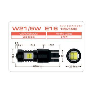 Led автолампи AMS EXTREME W21/5W E16 T20/7443 5500/2200K
