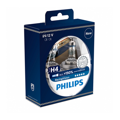Лампа галогенна Philips H4 RACING VISION +150% 12342RVS2