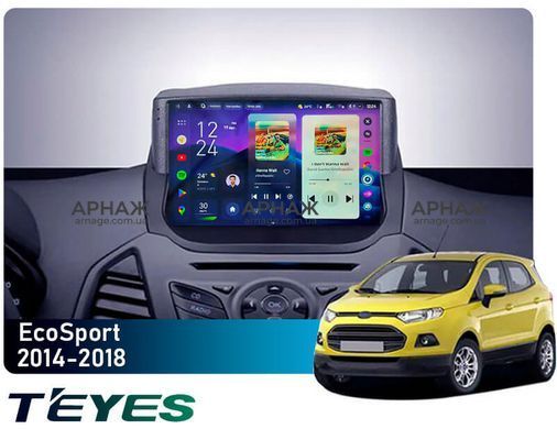 Штатна магнітола Teyes CC4 2K 6+64 Gb Ford EcoSport Eco Sport 2014-2018 9"