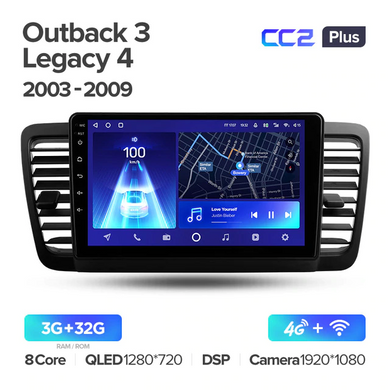 Штатна магнітола Teyes CC3 6+128 Gb 360° Subaru Outback 3 Legacy 4 2003-2009 9"