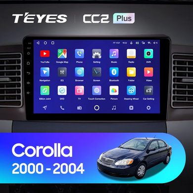 Штатная магнитола Teyes CC2 PLUS 4+64 Gb Toyota Corolla E130 E120 2000-2004 (B) 9"