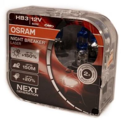 Автолампи Osram 9005NL HB3 Night Breaker Laser NG +150% 60W 12V P20d HardDuopet