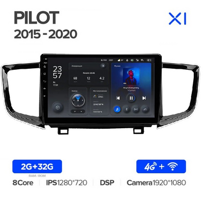 Штатна магнітола Teyes X1 2+32Gb Honda Pilot YF6 2015-2020 10"