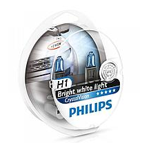 Лампа галогенная Philips H1 Crystal Vision 4300K+W5Wx2 55W 12258CVSM
