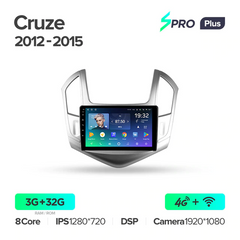 Штатна магнітола Teyes sPRO Plus 3GB+32GB 4G+WiFi Chevrolet Cruze (2012-2015)