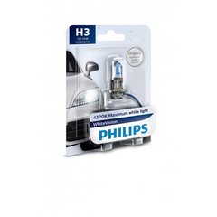Лампа галогенна Philips H3 WhiteVision + 60% 3700K 12336WHVB1