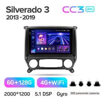 Штатна магнітола Teyes CC3 2K 6+128 Gb 360&deg; Chevrolet Silverado 3 GMTK2 2013-2019 10"