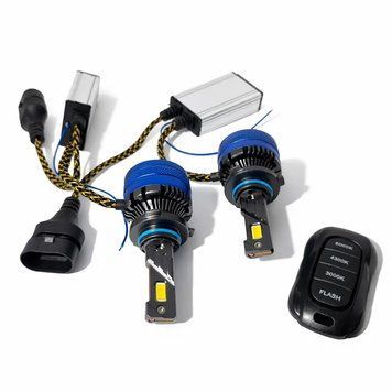 Led лампы StarLight Color HB4 9006 (P22d) + стробоскоп с пультом управления 3000K/4300K/6000K 12/24V