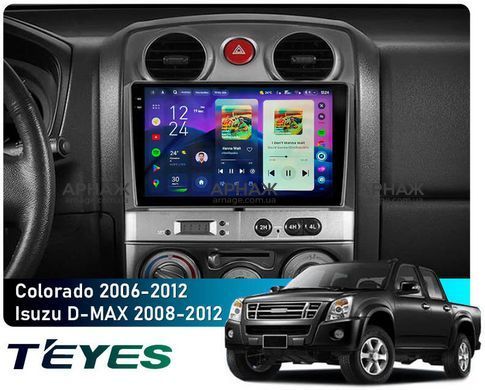 Штатна магнітола Teyes CC4 Pro 2K 8+128 Gb Chevrolet Colorado 2006-2012 Isuzu D-MAX MU-71 2008-2012 9"