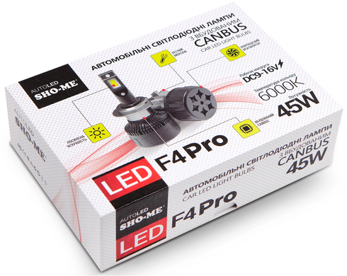 LED автолампи Sho-Me F4-Pro 9006 45W