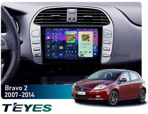 Штатна магнітола Teyes CC4 2K 8+128 Gb Fiat Bravo 198 2 II 2007-2014 9" (L1)