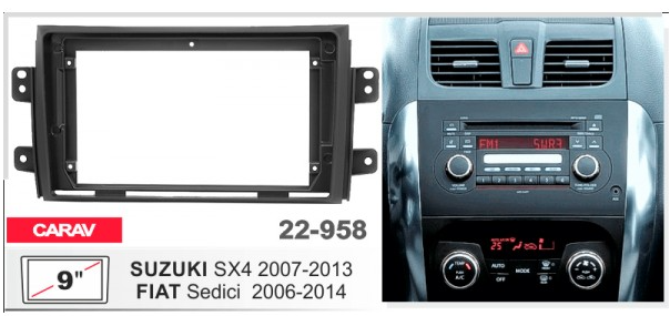 Рамка переходная Carav 22-958 Suzuki SX4. Fiat Sedici