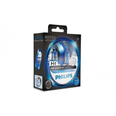 Лампа галогенна Philips H4 ColorVision Blue 3350K 12342CVPBS2