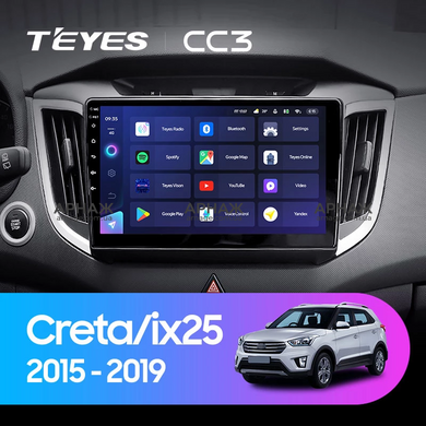 Штатная магнитола Teyes CC3 2K 6+128 Gb 360&deg; Hyundai Creta IX25 2015-2019 10"