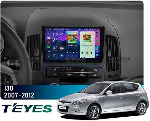 Штатная магнитола Teyes CC4 Pro 2K 12+256 Gb Hyundai i30 1 FD 2007-2012 (F1) 9"
