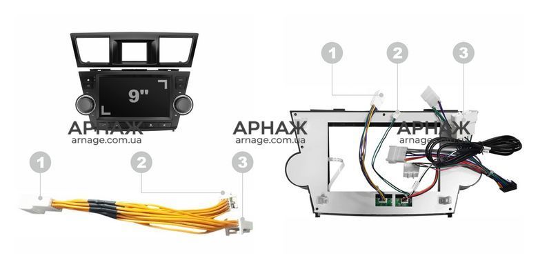 Штатная магнитола Sigma X9464 4+64 Gb Toyota Highlander 2 XU40 2007-2013 9"
