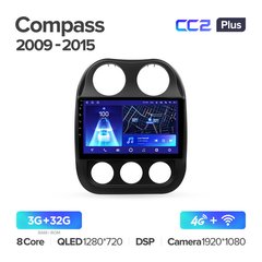 Штатна магнітола Teyes CC2 Plus 3GB+32GB 4G+WiFi Jeep Compass (2009-2015)