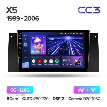Штатная магнитола Teyes CC3 6GB+128GB 4G+WiFi BMW 5/X5 E39 E53 (1999-2006)