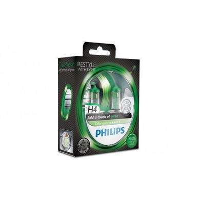 Автолампы Philips H4 ColorVision Green 3350K 12342CVPGS2