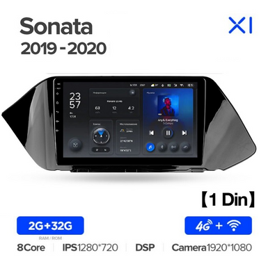 Штатна магнітола Teyes X1 2+32Gb Hyundai Sonata DN8 (1 Din) 2019-2020 10"