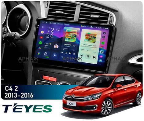 Штатная магнитола Teyes CC4 2K 8+128 Gb Citroen C4 2 B7 (ZYJ) 2013-2016 10"
