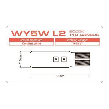 Led автолампы AMS LONGLIFE WY5W L2 T10 CANBUS 6000K (150&deg;)