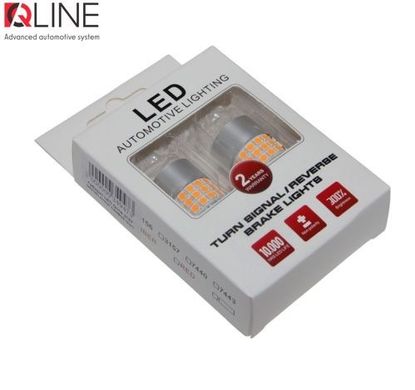 LED габариты QLine 3157 (P27/7W) Amber CANBUS