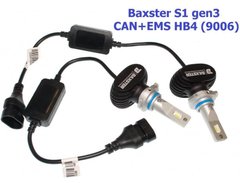 Светодиодные Автолампы Baxster S1 gen3 HB4 (9006) 5000K CAN + EMS