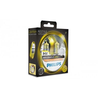 Лампа галогенна Philips H4 ColorVision Yellow 12342CVPYS2