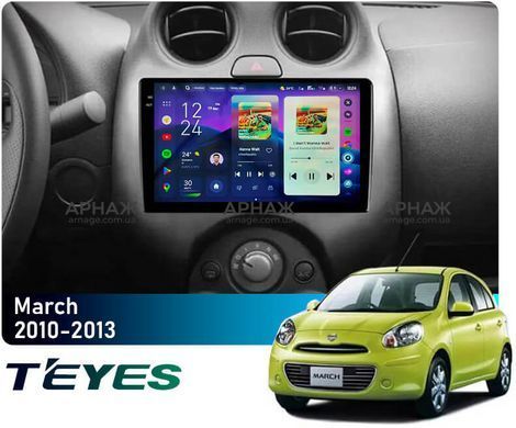 Штатная магнитола Teyes CC4 2K 6+64 Gb Nissan March K13 2010-2013 9"