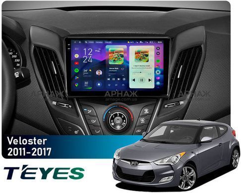 Штатная магнитола Teyes CC4 Pro 2K 12+256 Gb Hyundai Veloster FS 2011 - 2017 (A) 9"