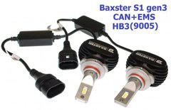 Світлодіодні автолампи Baxster S1 gen3 HB3 (9005) 6000K CAN+EMS