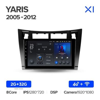 Штатна магнітола Teyes X1 2+32Gb Toyota Yaris XP90 2005-2012 9"